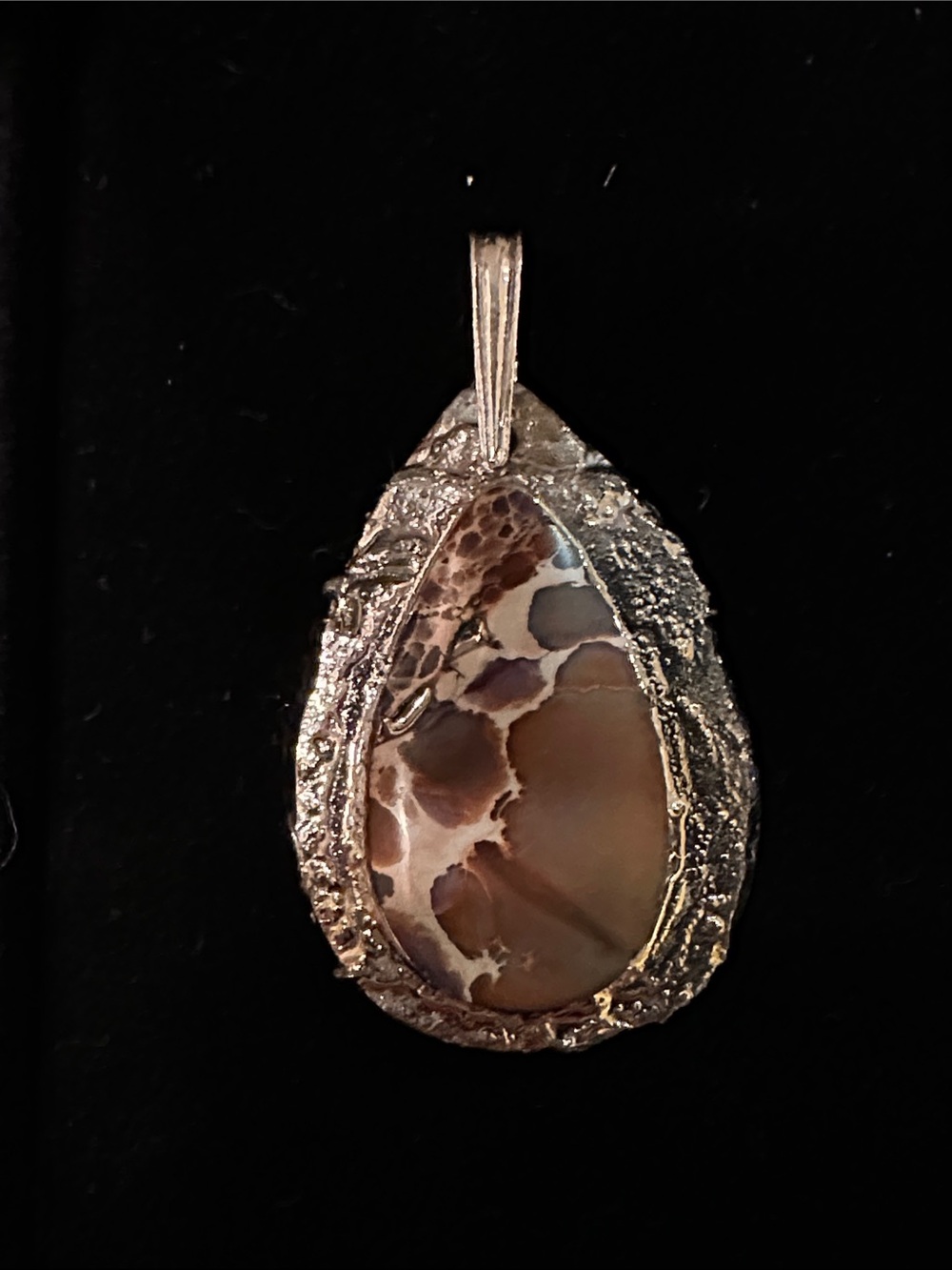 Orange Sea Sediment Jasper Teardrop Pendant